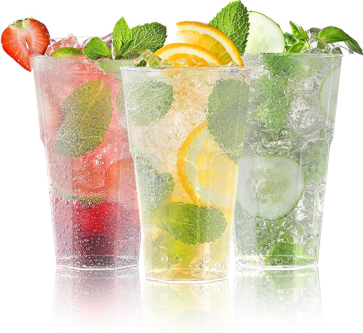 SnelShoppen - 50 Stuks Herbruikbare Party Bekers 400ml - Sterke PP Materialen voor Feesten, Verjaardagen, Bruiloften, Koud en Heet