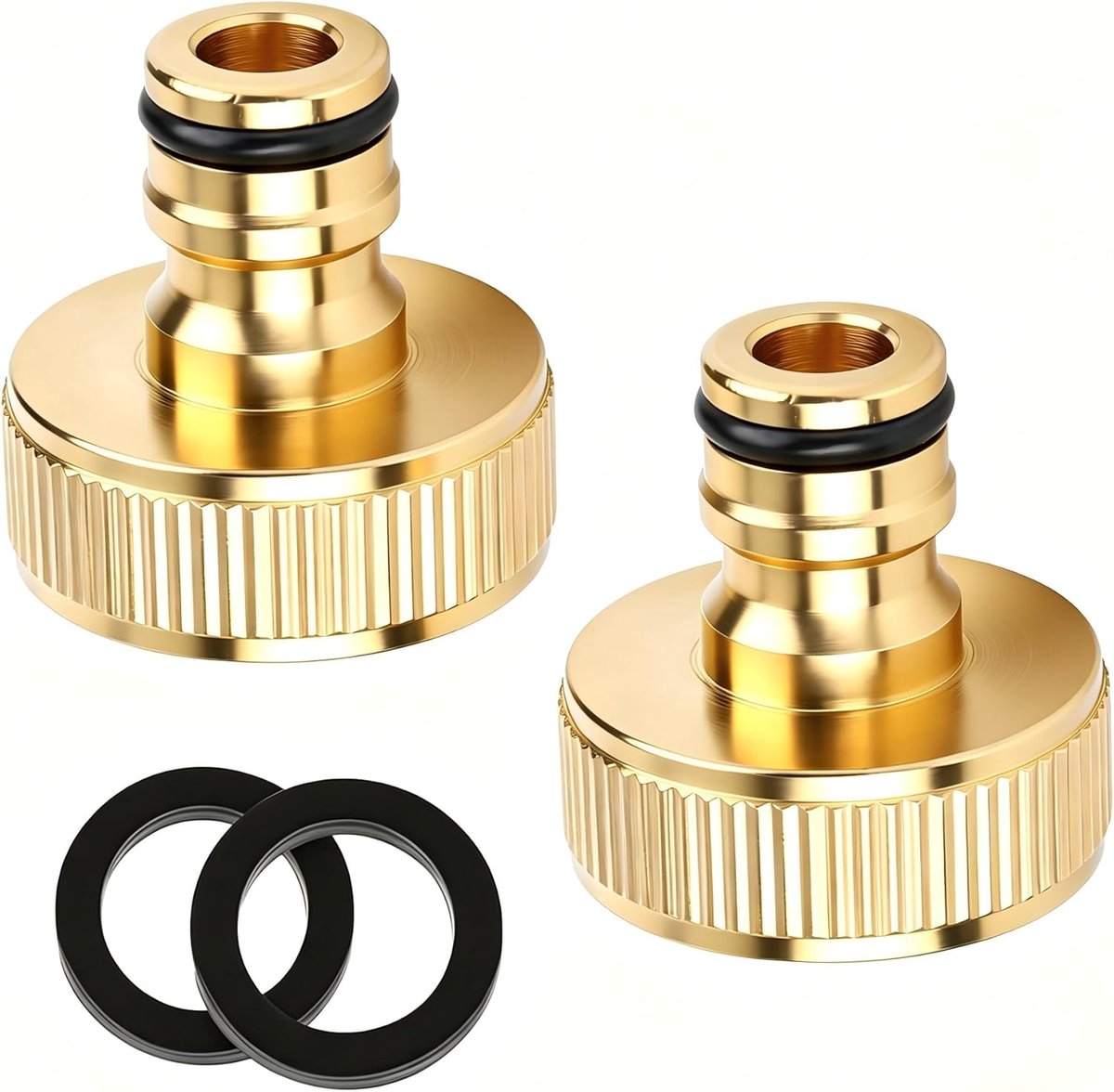 SnelShoppen - 2 Stuks Messing Snelkoppelingen 1 Inch Vrouwelijk Schroefdraad Waterkraan Tuinslang Connector Adapter Voor Gardena Systeem Tuin, Huishou