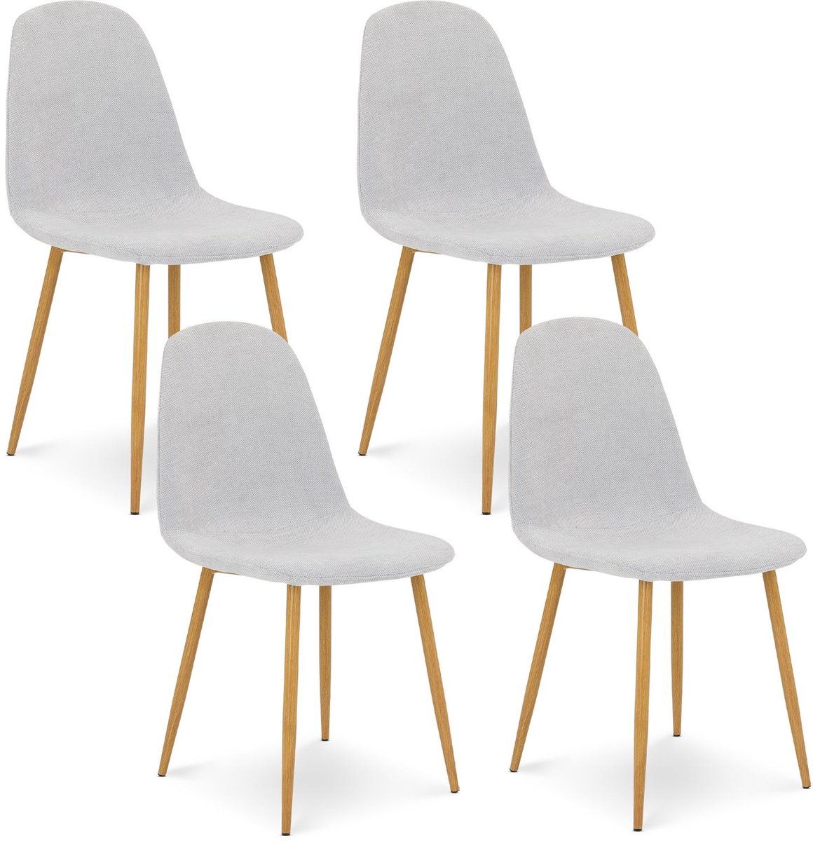 Eetkamerstoelen PUNTA, set van 4 – Lichtgrijs