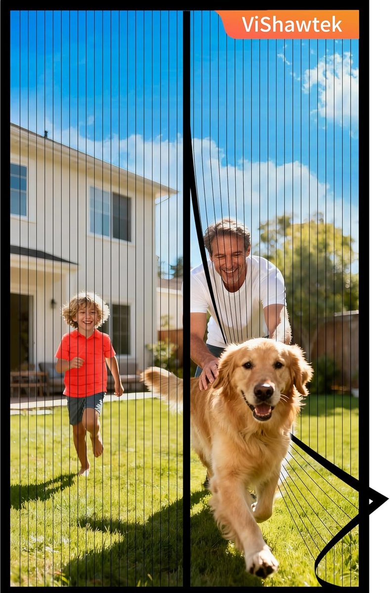 SnelShoppen - Magnetisch Moskito Net 70 x 210 cm - Vliegenraam voor Deur en Raam - Insectenbescherming voor Terras, Balkon - Eenvoudige Installatie -