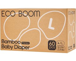 SnelShoppen - Premium Biologische Baby Luiers Maat 4 (9-14 kg) - 60 Stuks - Voor Gevoelige Babyhuid - Super Zacht en Absorberend - 100% Bamboe Viscose