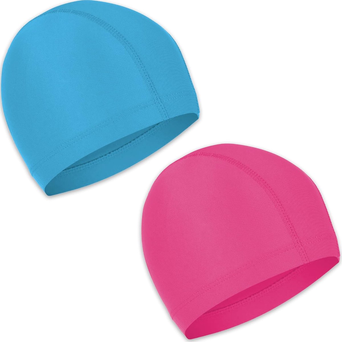 SnelShoppen - Unisex Polyester Zwemcaps (2 Stuks), Zachte en Elastische Zwemhoed voor Kinderen, Vrouwen en Mannen, Ideaal voor Zwembaden