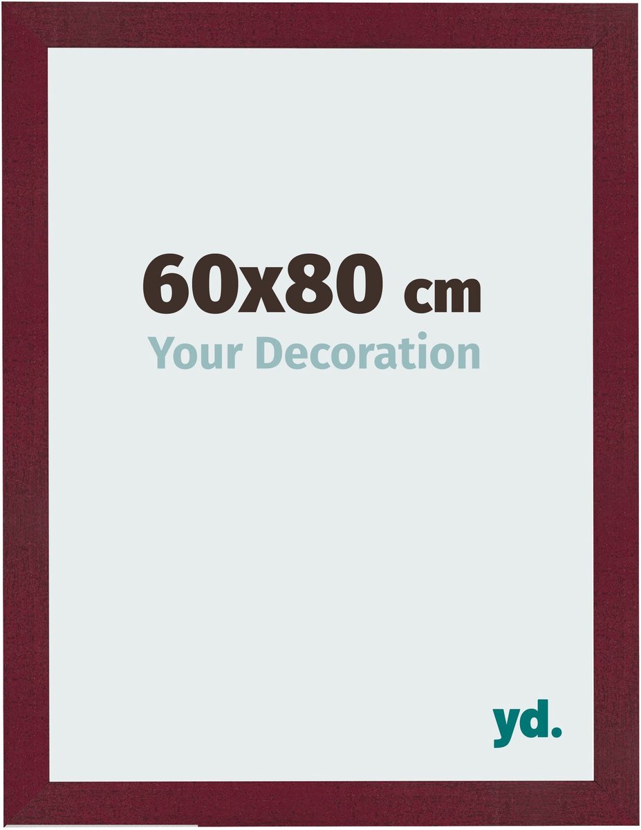 Your Decoration - Fotolijst 60x80 cm - MDF - Wijnrood Geveegd - Bologna