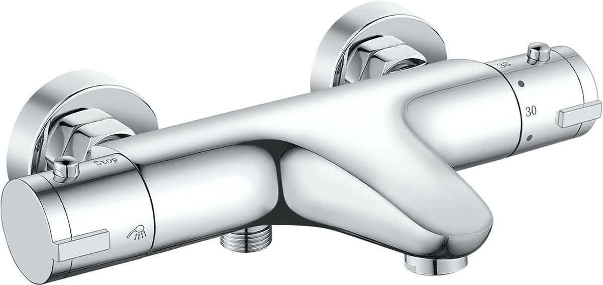 SnelShoppen - Thermostatische Bad Douche Mengkraan, Moderne Bad Douche Mengkraan met Anti-Burns Functie, Exposed Thermostatische Douchemengkraan met B