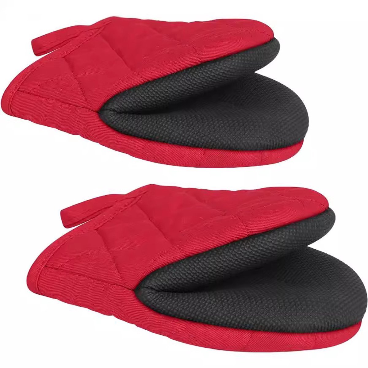 Handschoenen - Keukenhandschoenen - 20x14,5 cm - Antislip handschoenen met eendenbekvorm - Hittebestendige handschoenen - Geschikt voor keukens, bakkerijen, ovens, magnetrons, enz. - Rood