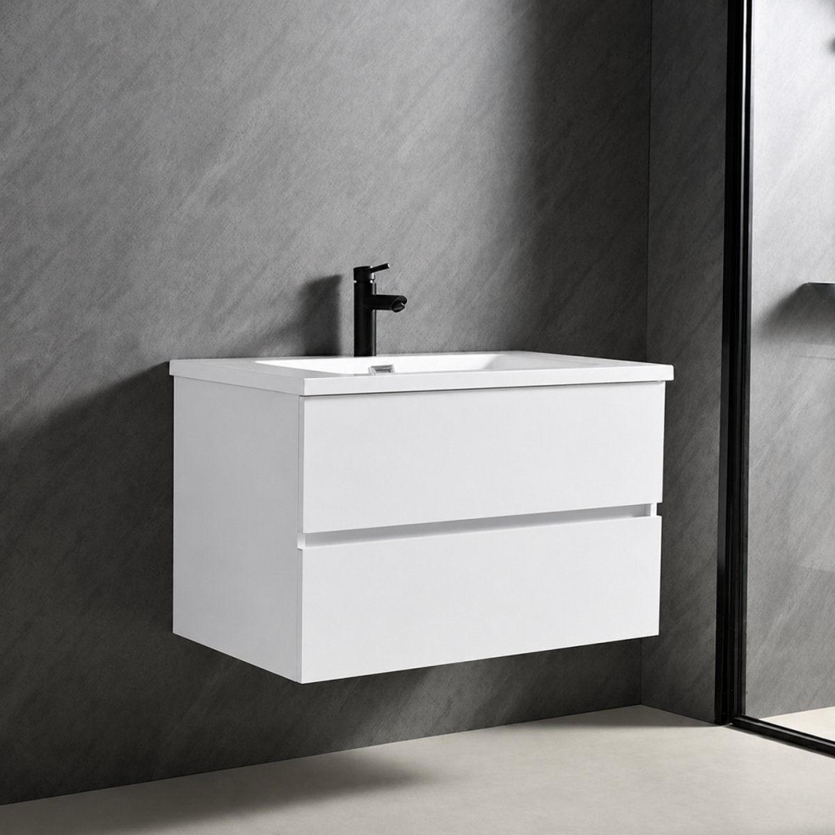 Badkamermeubel met wastafel - 80 CM - Wit - Badmeubelset - Wastafelmeubel - Vestland
