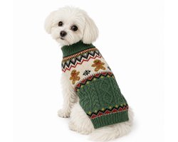 Warme Gebreide Kersttrui met Gingerbread & Kerstmotief Maat XL