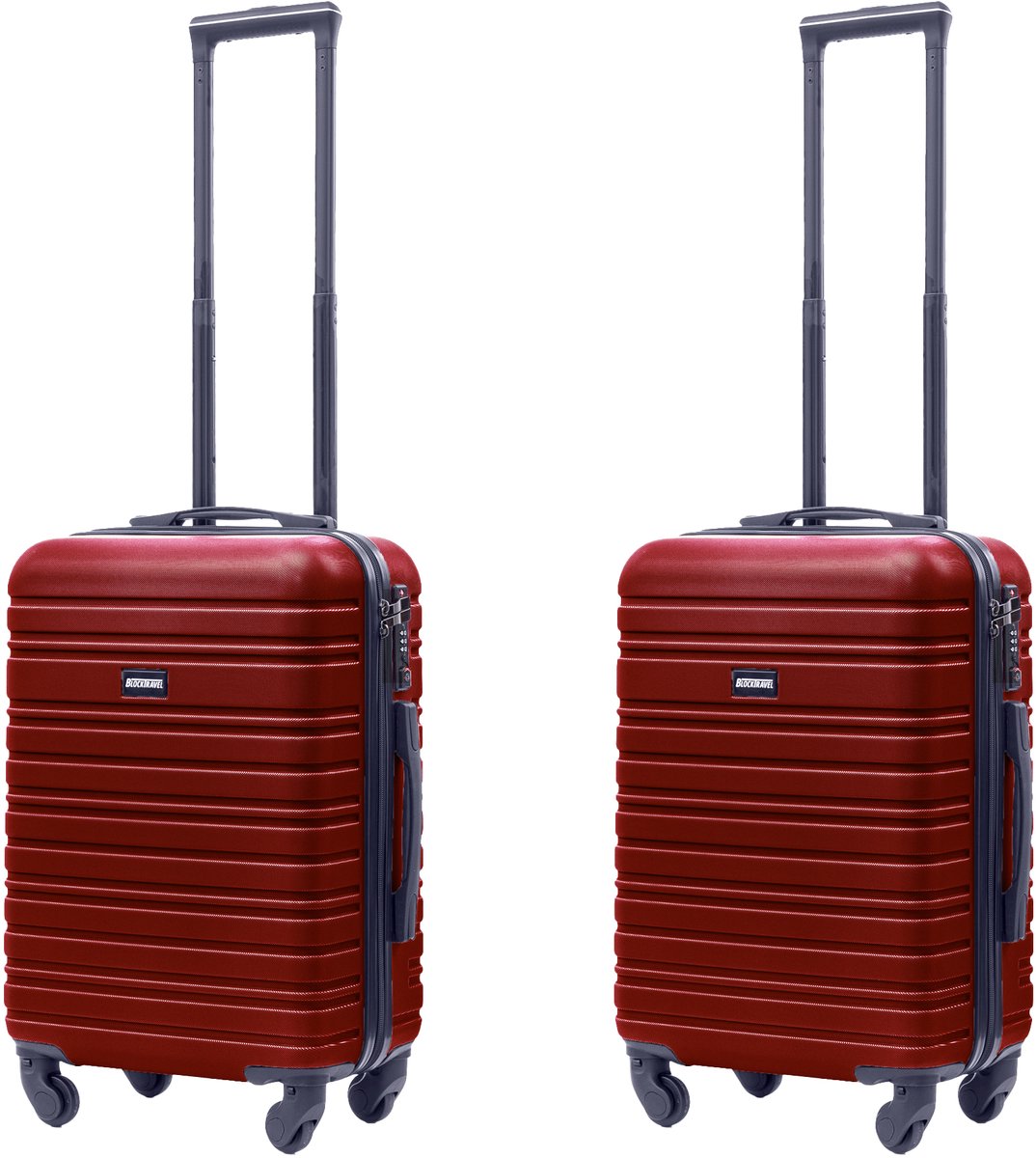 BlockTravel® Kofferset 2 Delig - Koffer met Wielen - Reiskoffer Handbagage - Handbagage Trolley - Valies Set - 39 Liter - Inbouw TSA Slot - Afneembare 360º Wielen - Lichtgewicht ABS - Rood