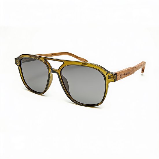 Wooda® Zonnebril Aviator - Groen Transparant - Gepolariseerd - Roca Llisa TR Green Marrón Degradé van Wooda — afbeelding 2
