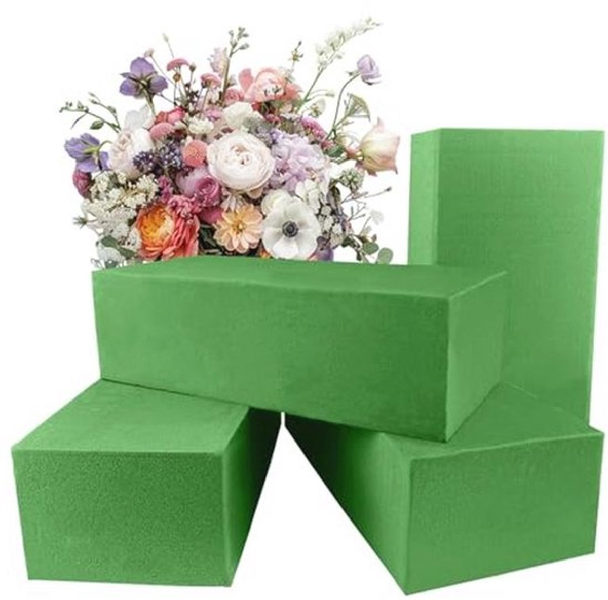 Steekmassa voor verse bloemen - 4 stuks nat schuim voor bloemstukken, knutselen en evenementen