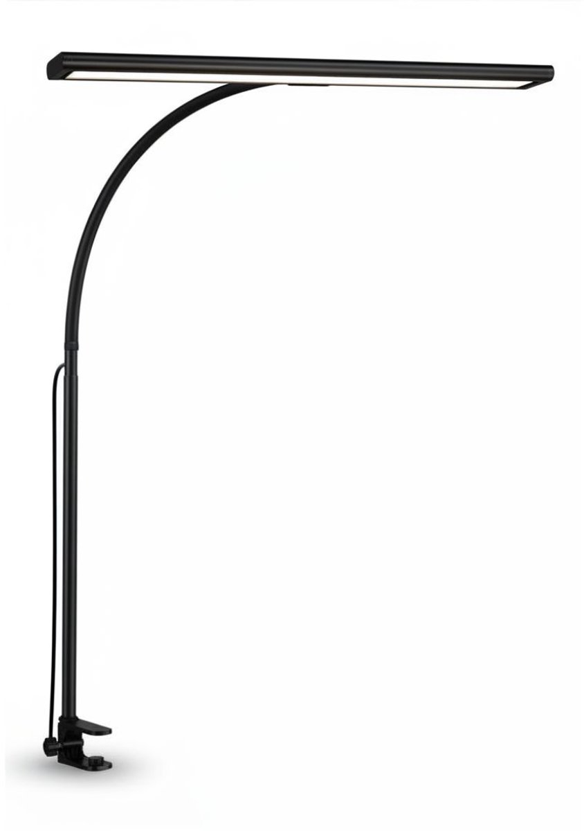 KIRA® Bureaulamp LED - Bureaulamp Met Klem - Burolamp - Bureaulamp Kind - Bureaulamp LED Dimbaar - Zwart - 5cm x 40cm x 70cm