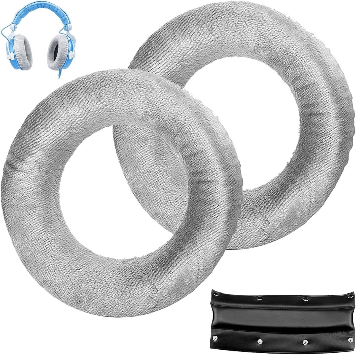 Vervangende Oorkussens - Koptelefoon Kussens - Audiocomfort Verbeteren - Traagschuim en Mesh - 60 g - Zwart