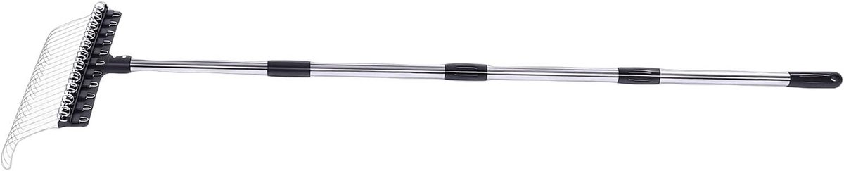Tuinhark Bladeren - Gazonhark Blad - Gazon Opruimen - Zelfreinigende Tanden - 415 cm Breed - Grijs