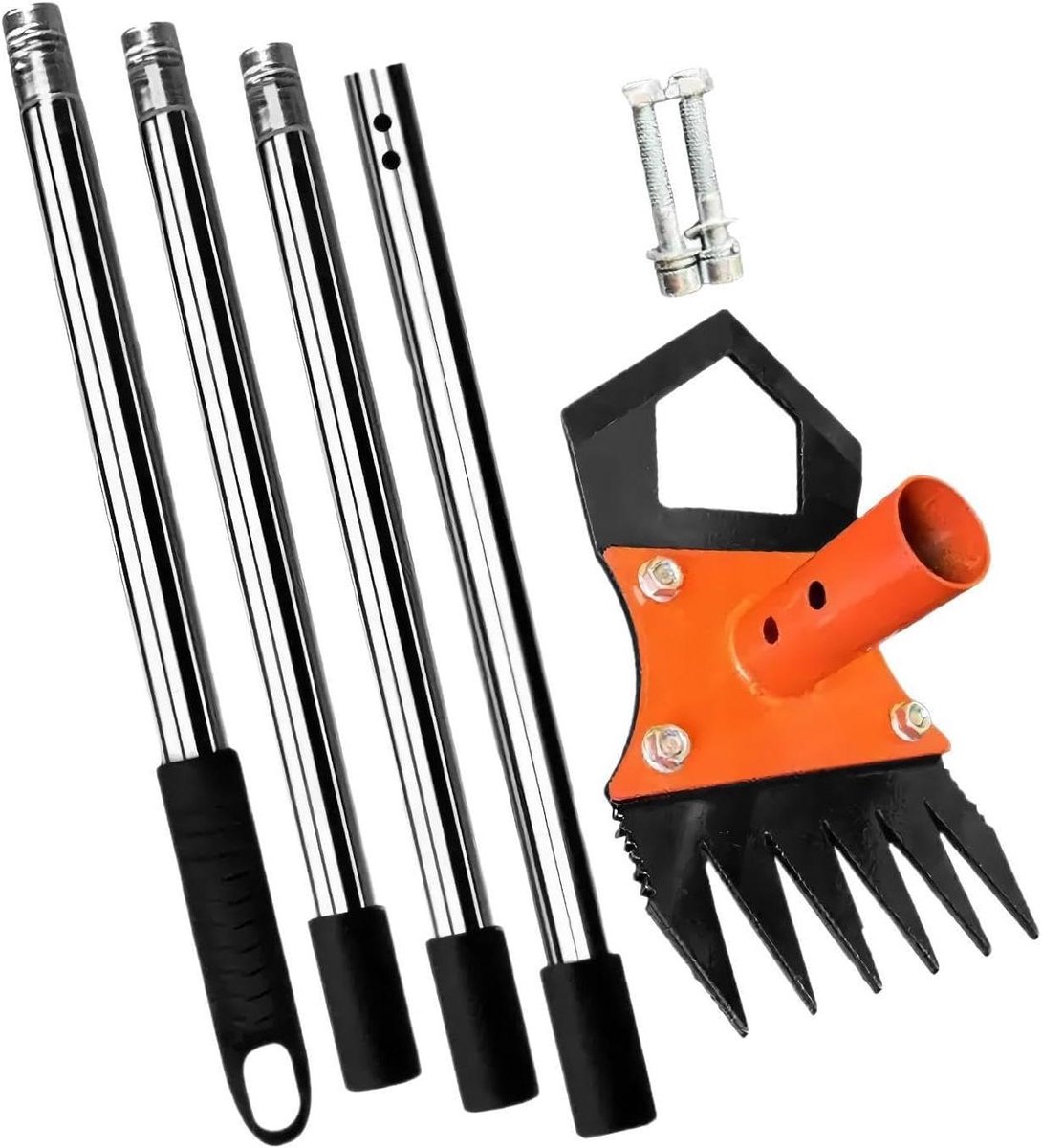 Tuinhark Bodemgereedschap - Gazon Hark - Bodem Luchten - Verstelbare Handgreep - 155 cm Lengte - Metaal