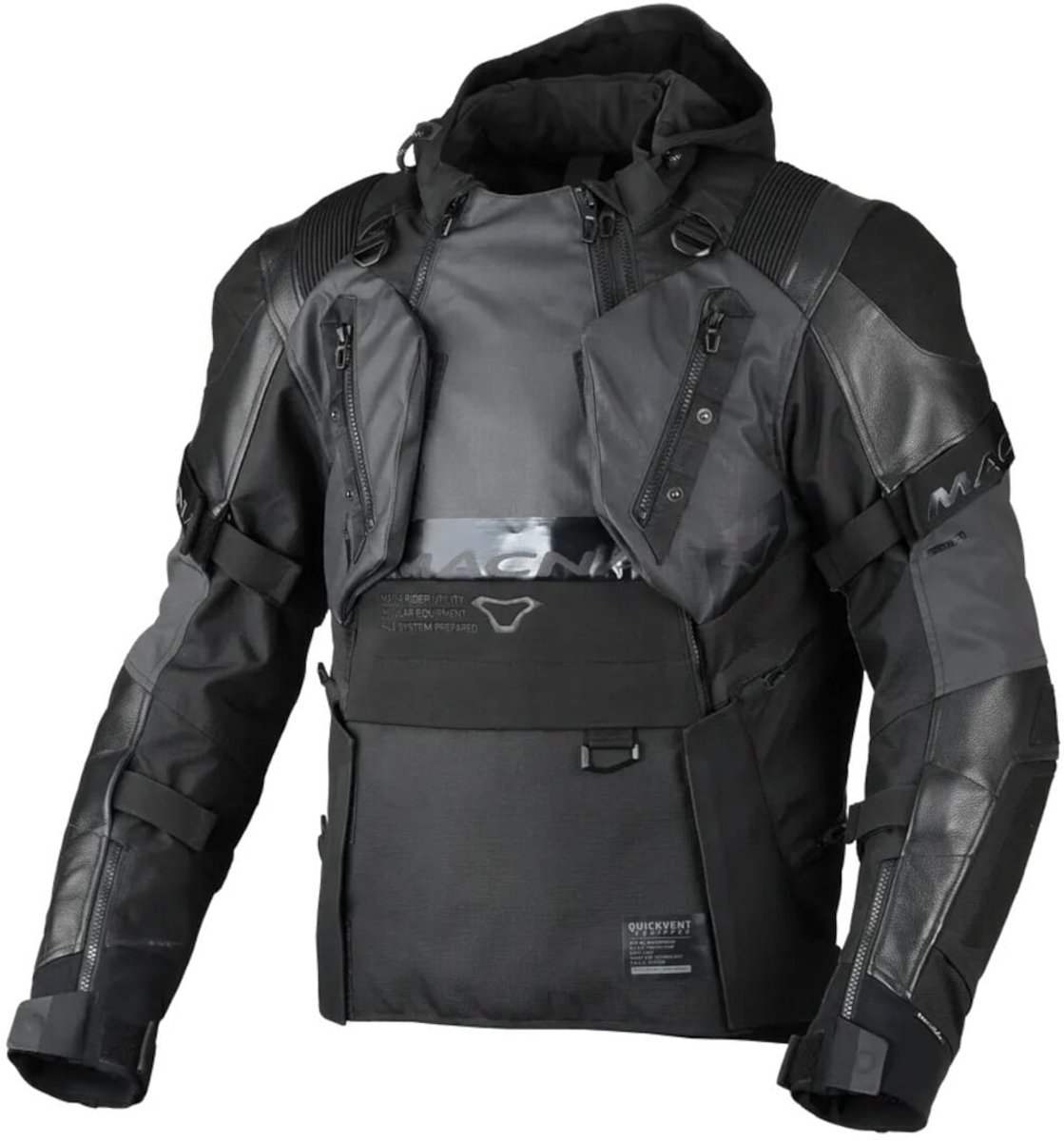 Macna Tryton NightEye waterdichte motorfiets lederen/textiel jas -