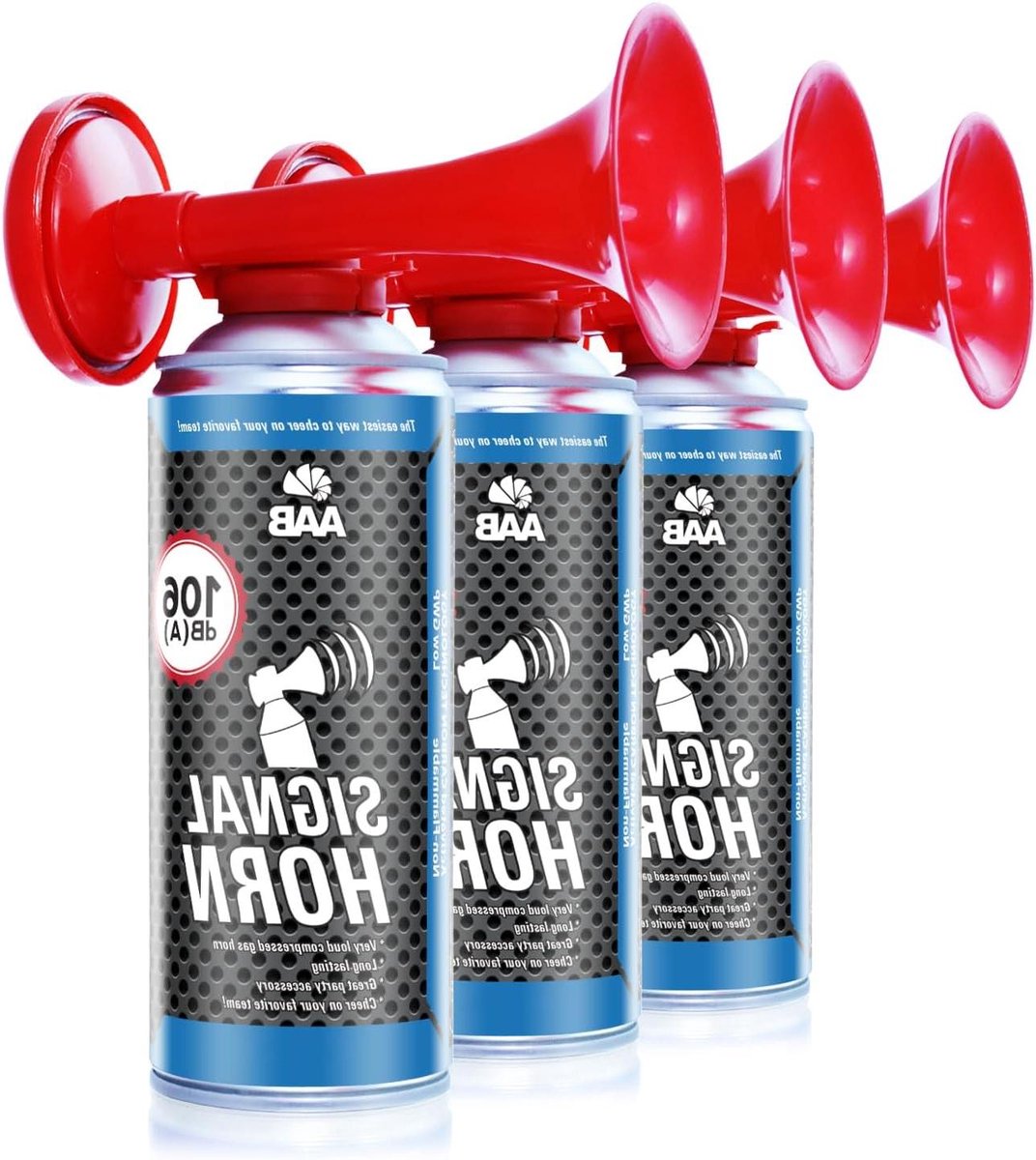 Signaalhoorn Luid - Luchttoeter Feest - Evenementen Aankondigen - Tot 120 Signalen - 106 dB(A) - Rood