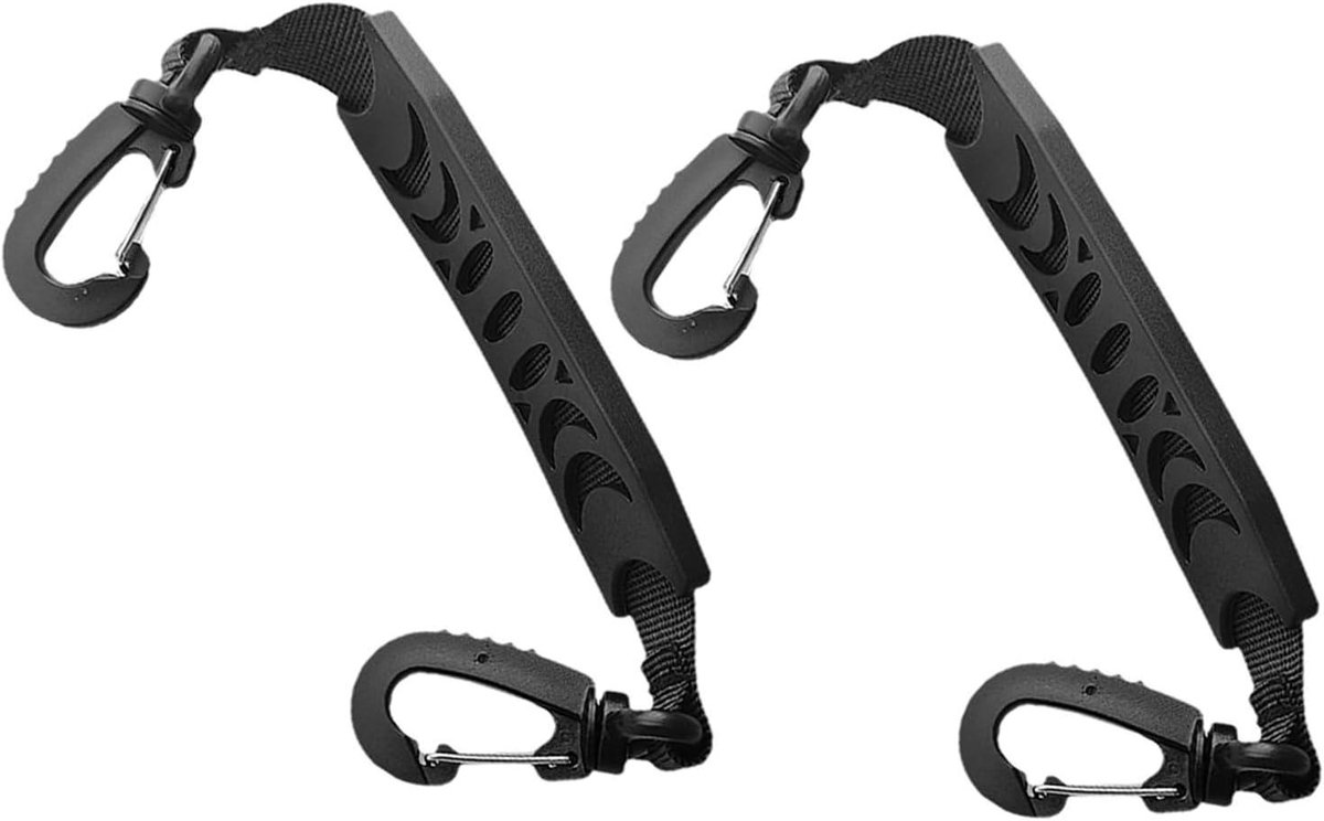 Universele Draagriemen - Schaatsriemen Skeelerriemen - Schoenen Vervoeren - Verstelbaar met Clips - 2 Stuks - Zwart