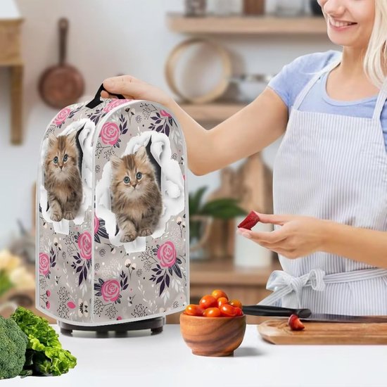 Luchtdichte Deksel voor Keukenmixers en Blenders, Stofbestendig en Vlekbestendig, Kattenpatroon, 24 x 18,5 x 40,5 cm — afbeelding 3