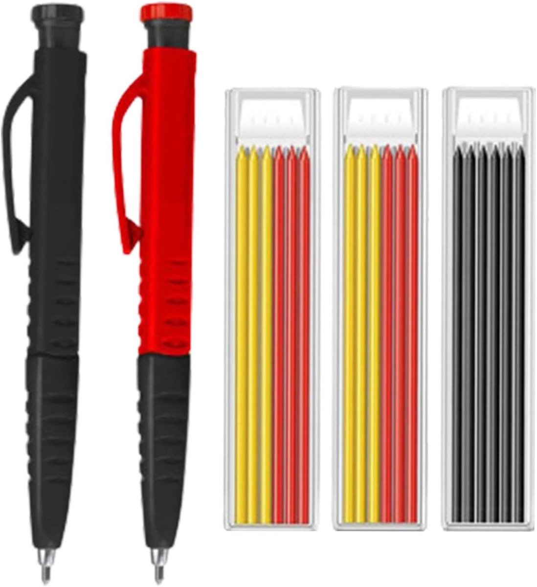Timmermanspotloden Set - Bouwmarkeringsgereedschap - Nauwkeurig Markeren - Diepe Gaten Markering - 15 cm Lengte - Veelkleurig