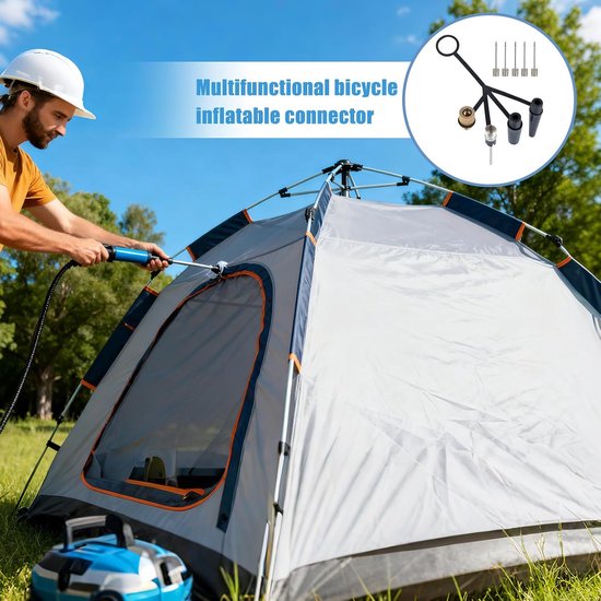 Fietspompadapter - Ventielconverter - Banden Oppompen - 4-klauwen Aansluiting - Compact Formaat - Grijs — afbeelding 2