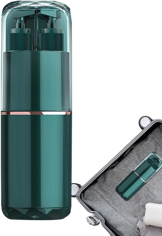 Reisetui Tandenborstel - Opbergdoos Mondverzorging - Hygiënisch Reizen - Inclusief Spiegel Kam - 21 cm Lengte - Wit Groen — afbeelding 5
