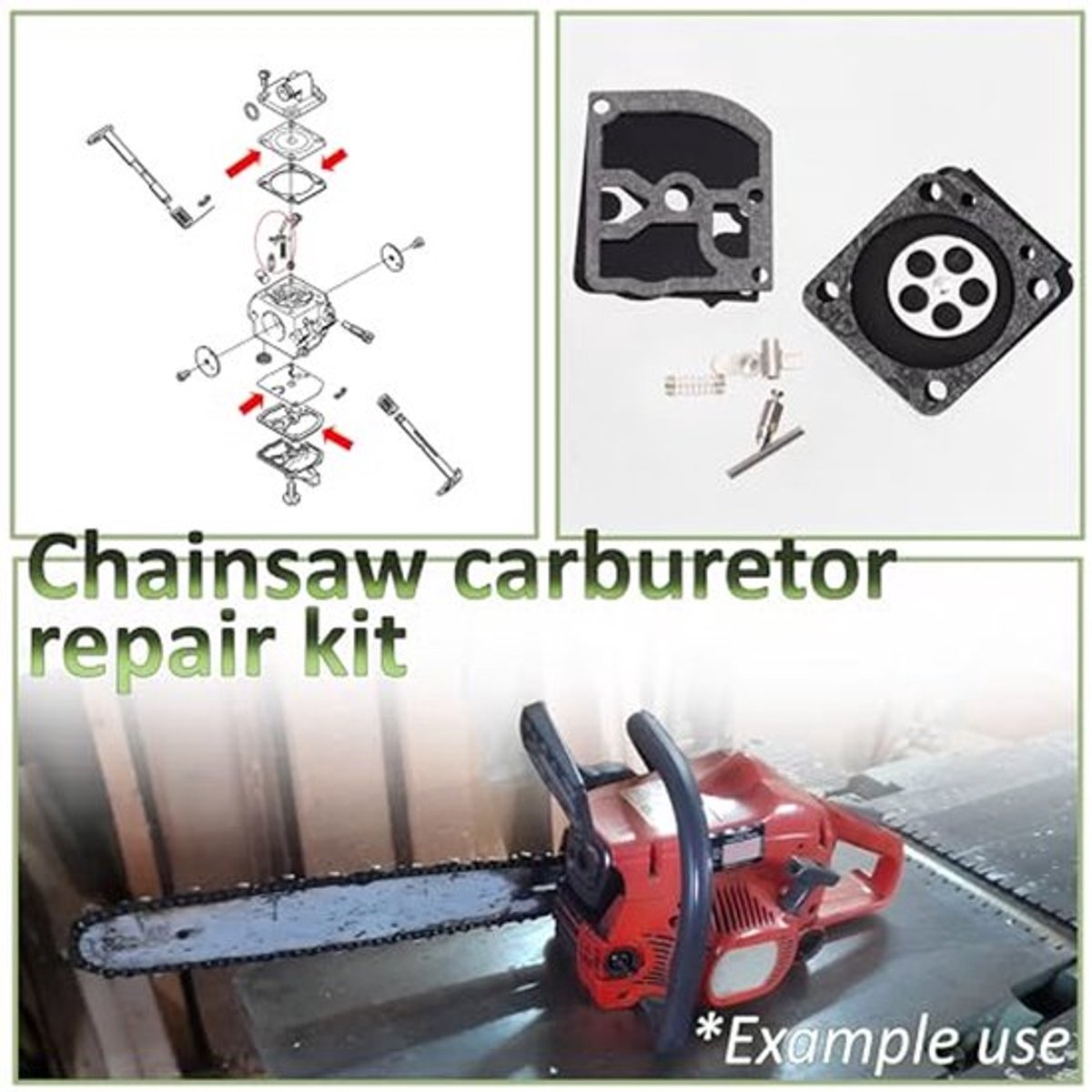 C73176 - Carburetor Membrane en Reparatieset voor Kettingzaag - Compatibel met Stihl MS 170, MS 180, 017-018