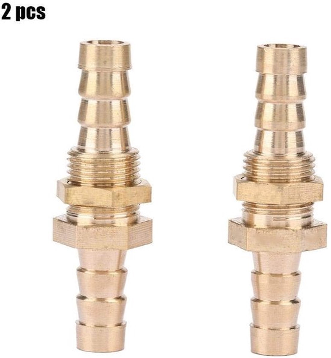 Schotfitting Messing - 2 Stuks - Koppelingsconnectoradapter - Pijpfitting - CNC-bewerking - 8 mm - Duurzaam Materiaal