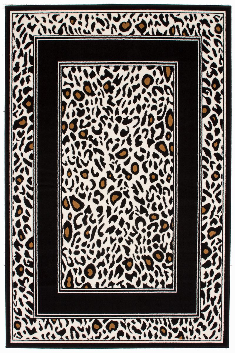 Padiro laagpolig vloerkleed 120 x 170 cm - bont - karaktervolle dierenprint - geschikt voor vloerverwarming - van polypropyleen