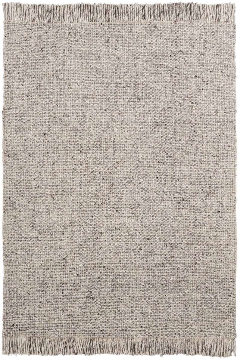 Padiro laagpolig vloerkleed 200 x 290 cm - grijs - modern effen design - geschikt voor vloerverwarming - van 60 % wol en 40 % viscose