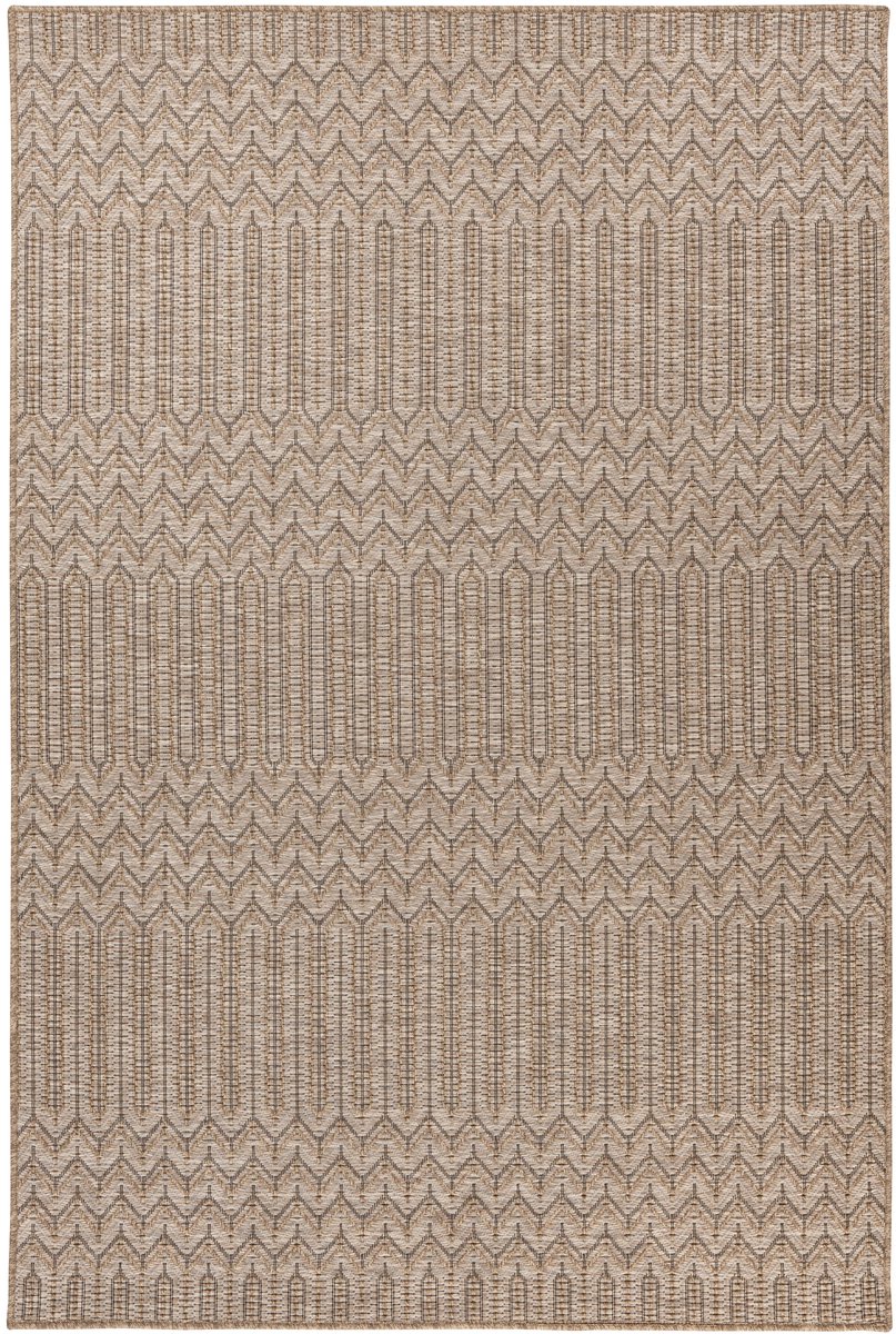 Padiro laagpolig vloerkleed 160 x 230 cm - naturel - modern effen design - voor binnen en buiten - geschikt voor vloerverwarming - van polypropyleen