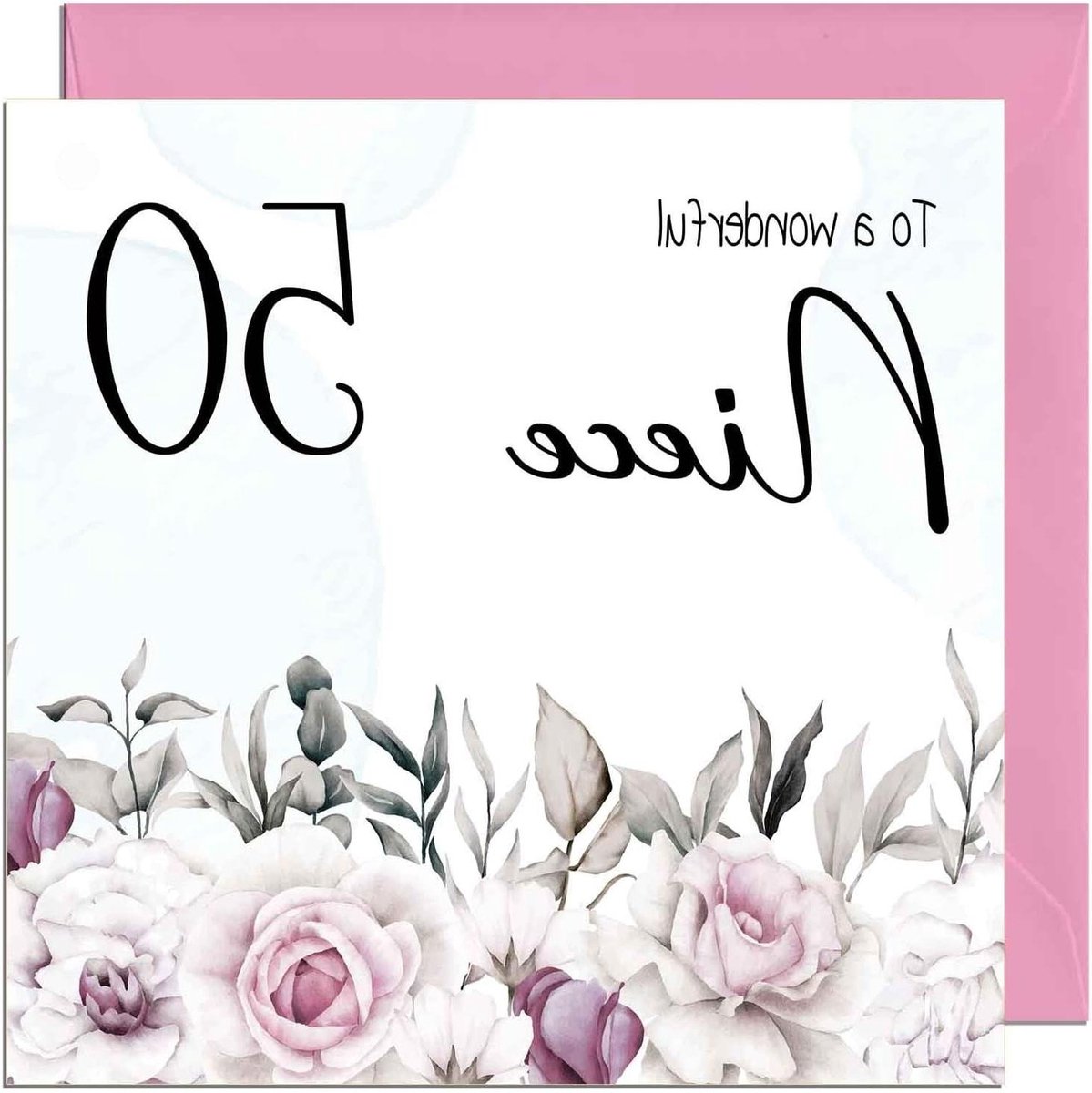 Verjaardagskaart Nichtje - Kaart Bloemen - Verjaardag Vieren - Premium Kwaliteit 350gsm - 145 x 145mm - Bloemen