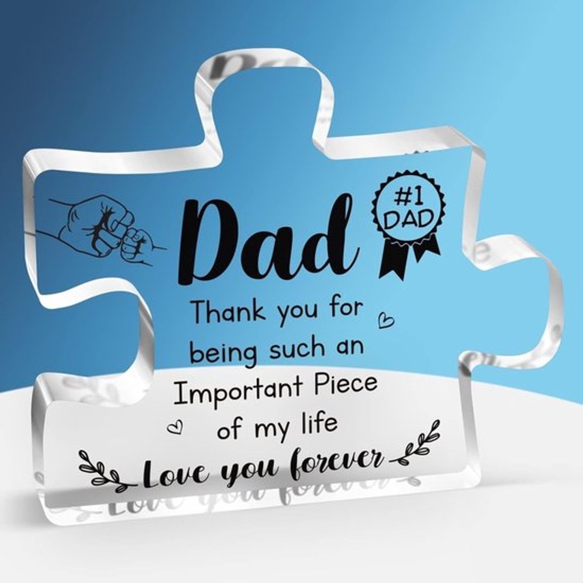 Acryl Blok Gegraveerd - Verjaardagscadeau - Vaderdagcadeau - Cadeau voor Papa - Uniek Cadeau - 1 Stuk - Acrylplaatje