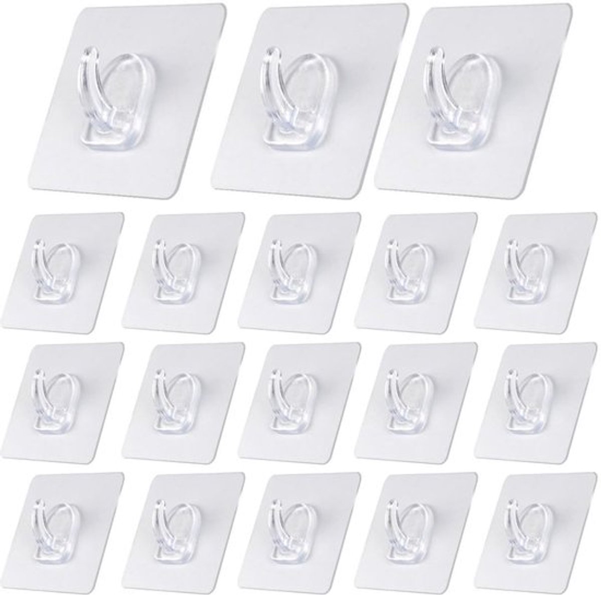 Haakjes 30-delige set - Zelfklevend - Transparant - Waterdicht - Geschikt voor badkamer/kitchen - Houdt tot 5 kg - Wandhaakjes