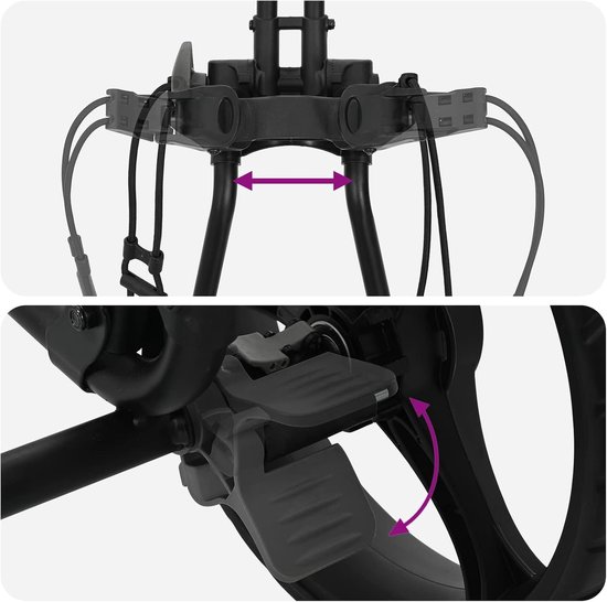 Golf trolley - Golf caddy handkar - Golf uitrusting vervoeren - Vouwbaar robuust frame van GOLF — afbeelding 3