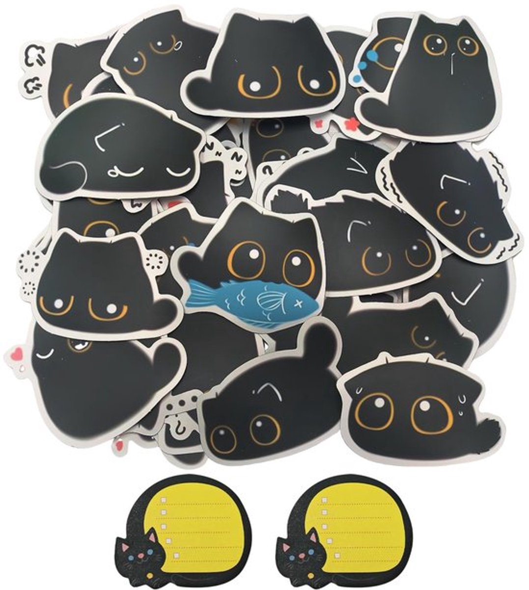 Kittenstickers 40 stuks - PVC Stickers - Cartoondieren - Notities - DIY Decoratie - Gemengde kleuren