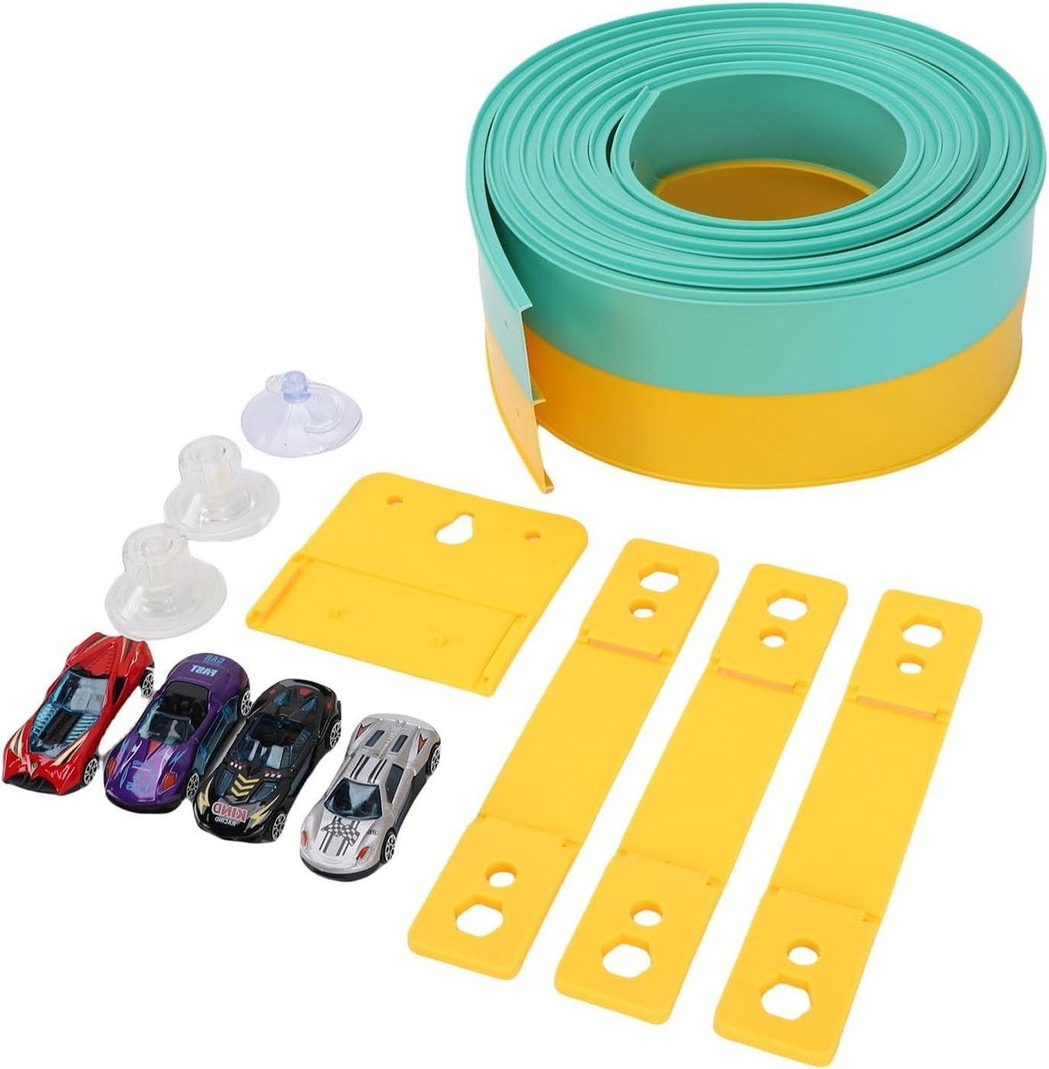 Flexibele Racebaan - Aanpasbare Baan - Kinderen Spelen - Zwaartekrachtaandrijving - 25 x 25 x 11 cm - Multicolor