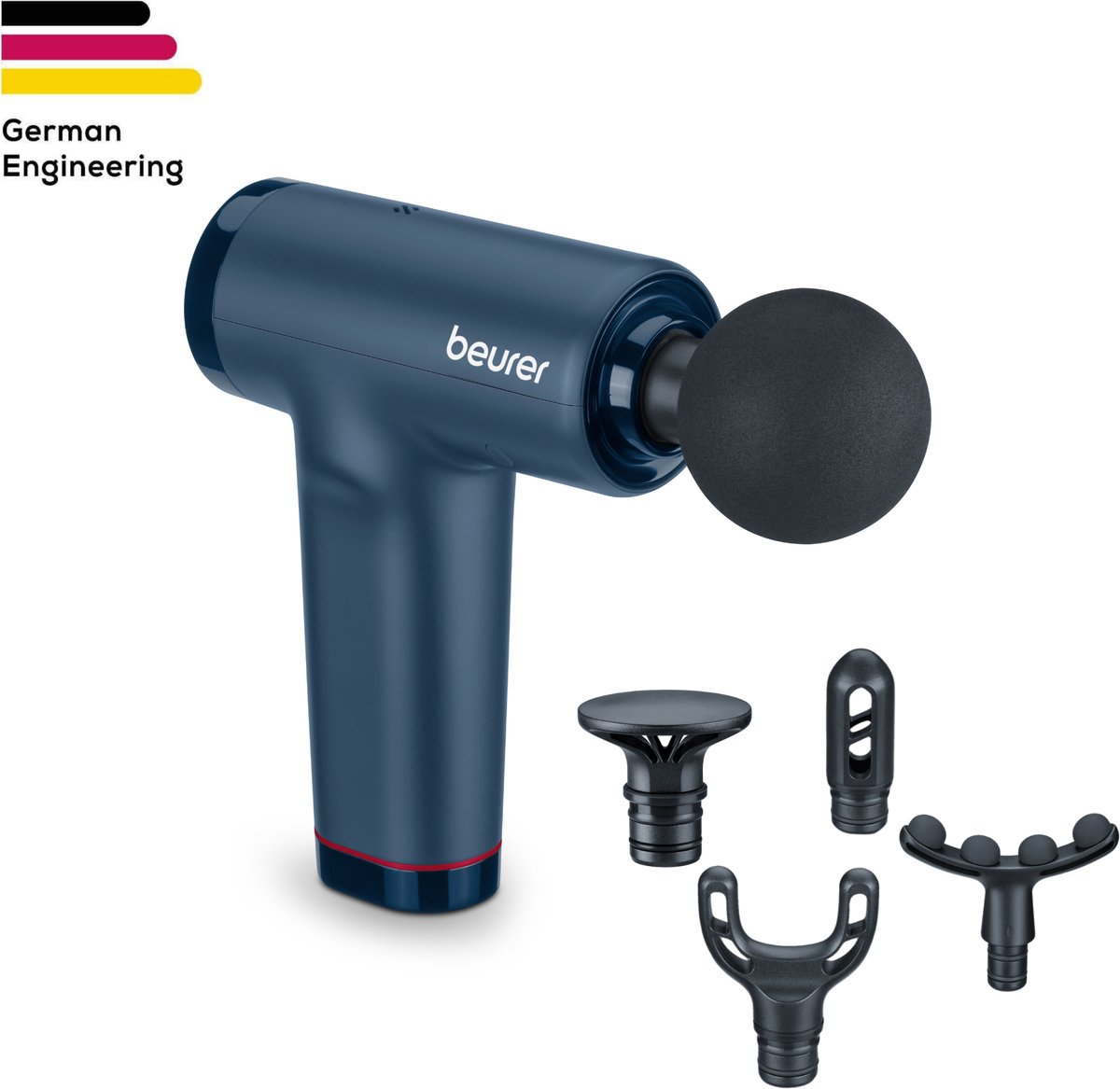 Beurer MG 97 PowerReload Compact Massage Gun – Massage Apparaat & Massagepistool voor Spieren – 5 Standen – 5 Opzetstukken – 10 mm Amplitude – Tot 4 Uur Accu – 3 Jaar Garantie