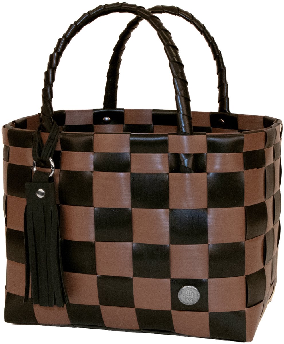 Handed By - Handtas - Shopper - City Bag - Tas - Werktas - Lunchtas - Kantoortas - Kwastje/tassel - zwart-bruin mix - sienna & black mix
