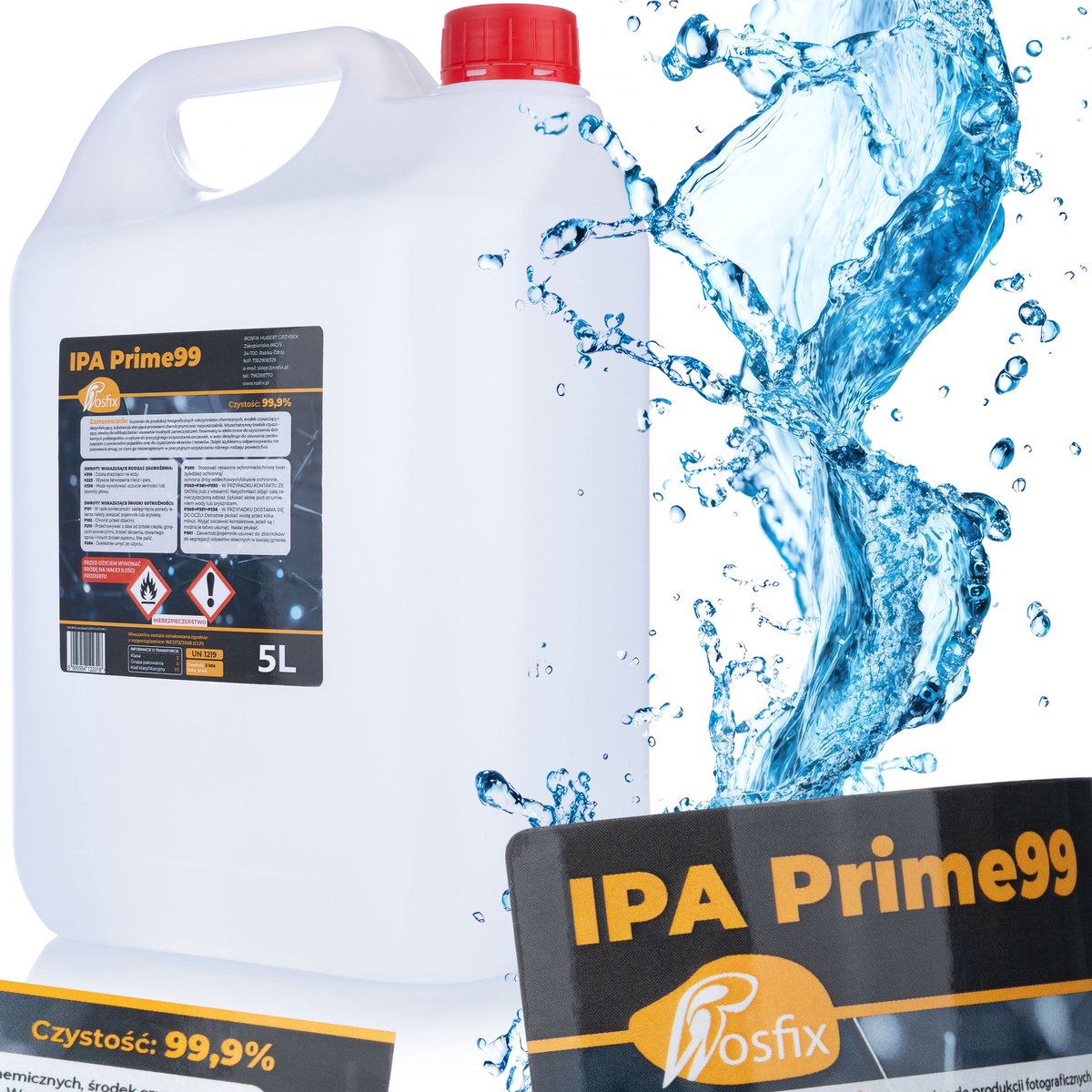 Rosfix Isopropylalcohol Oplosmiddel - 99,9% Puur - 5 L - Reiniging - Ontvetting voor Elektronica en