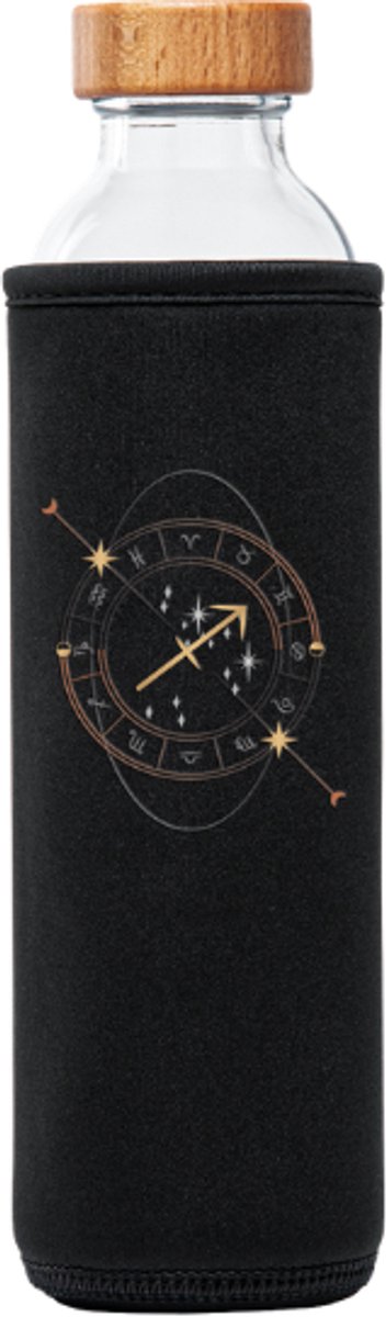 Flaska Sagittarius - Glazen drinkfles - 500 ml - Met beschermhoes
