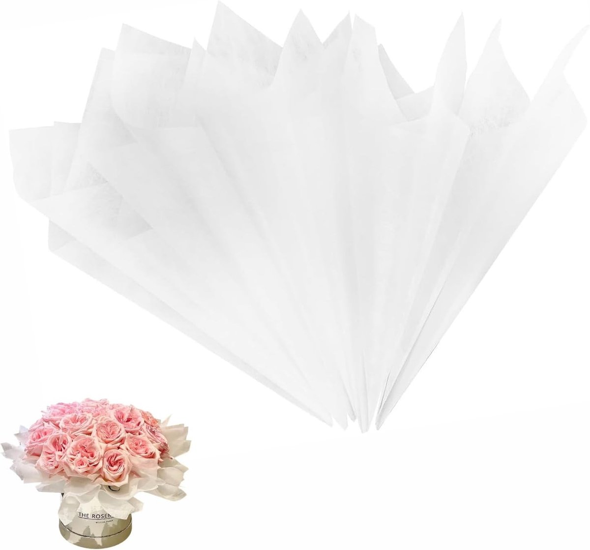 Inpakpapier Zijdepapier - Verpakkingsmateriaal Geschenkpapier - Bloemen Handwerk Decoratie - Zacht Katoen Melkvezel - 76 Vellen 30x30 cm - Wit