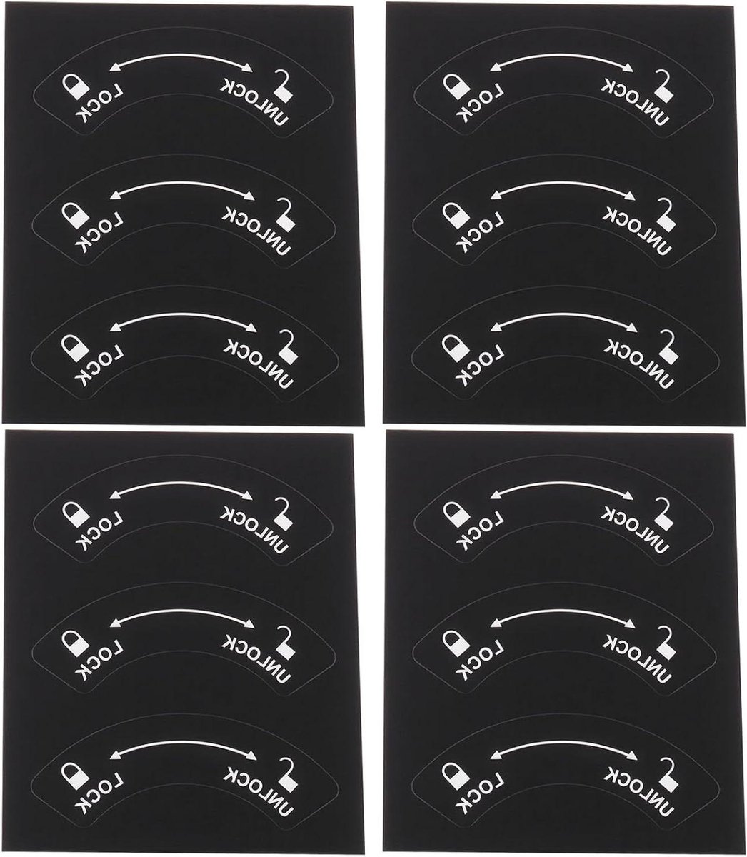 Deurslot Stickers - Indicatie Stickers - Openbaar Gebruik - Waterdicht Vinyl - 12 Stuks 8x3cm - Zwart