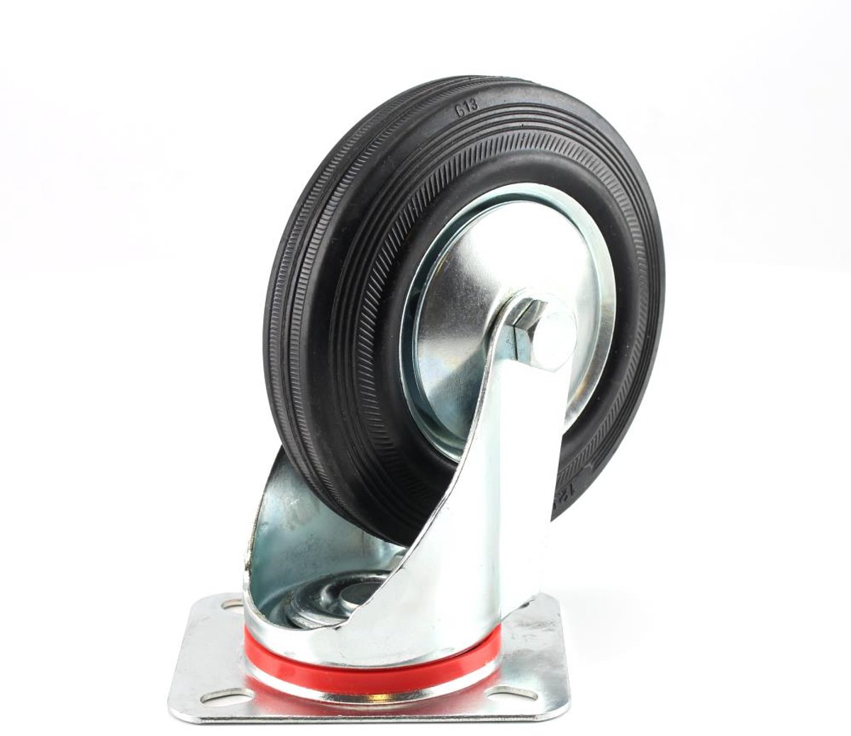 Zwenkwiel 125 mm – Metalen Velg – Rubber Wiel – WHEEL TECH EUROPE