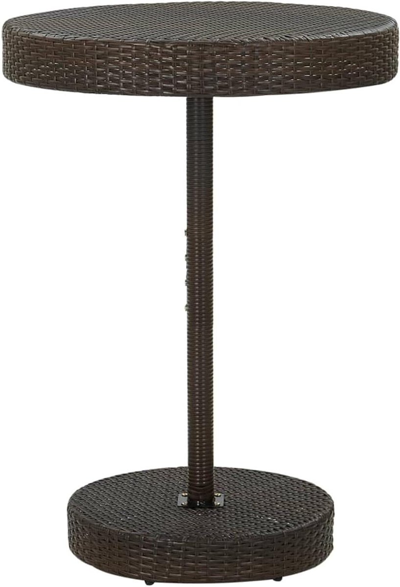 Tuintafel Polyrotan - Terrastafel Buitenmeubel - Buiten Eten - Stalen Frame UV-beschermd - 755 x 106 cm - Bruin