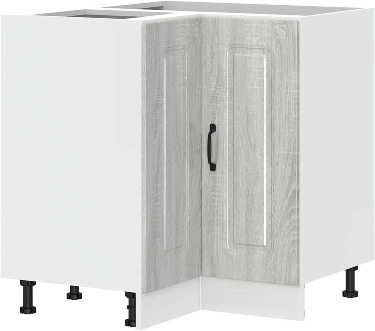 Hoekonderkast Keuken - Keukenmeubel Wandkast - Keukens Opbergen - Verstelbare Poten - 75.5 x 75.5 x 81.5 cm - Grijs Sonoma