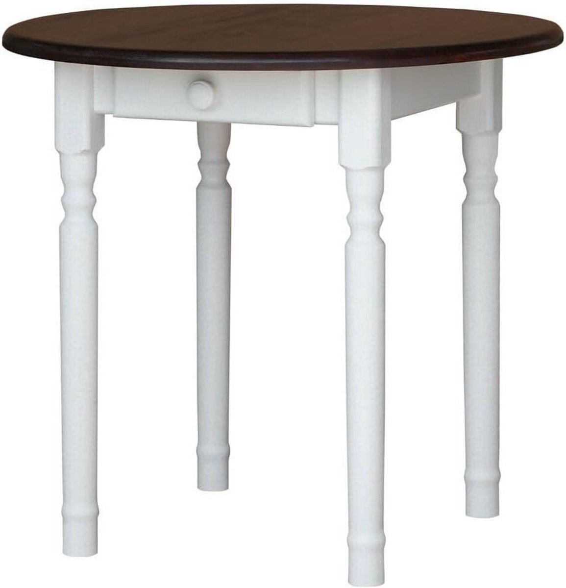Eettafel Hout - Ronde Tafel - Gezellig Tafelen - Handgemaakt Design - 70 cm - Wit