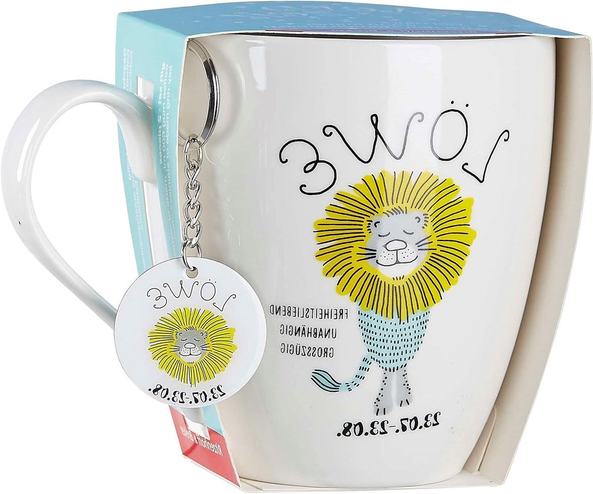 Jumbobeker Leeuw - Grote Mok Sterrenbeeld - Koffie Drinken - Porselein - 650 ml - Wit