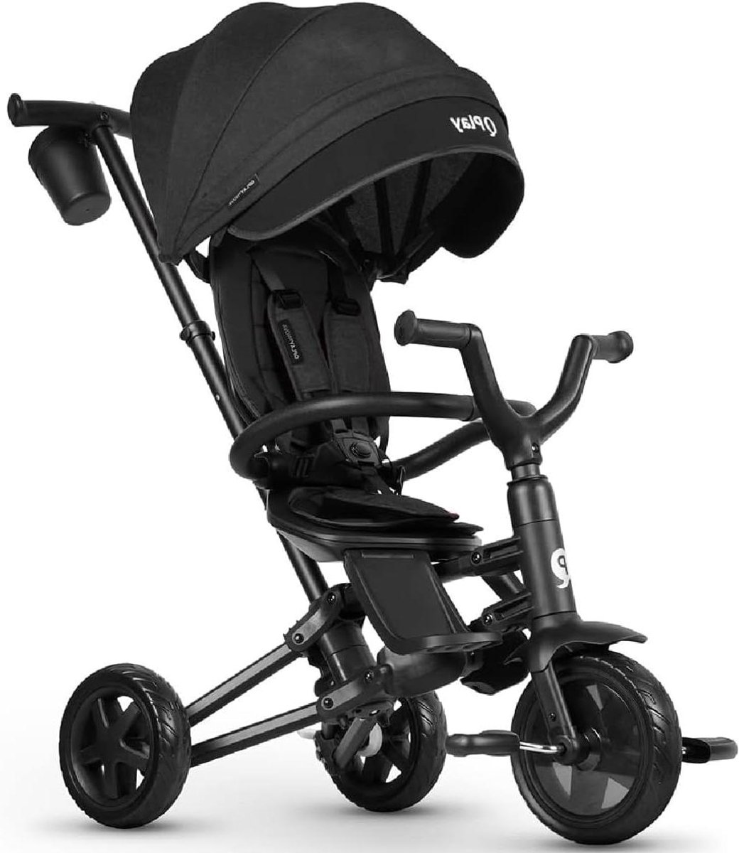 Kinderdriewieler - Loopfiets kinderwagen - Veilig op pad - Groeit mee - 110 cm - Zwart