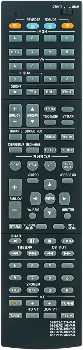 Afstandsbediening Vervanging - Universele Controller - Audio Systeem Bediening - Geen Programmering Nodig - 10 Meter Bereik - Zwart