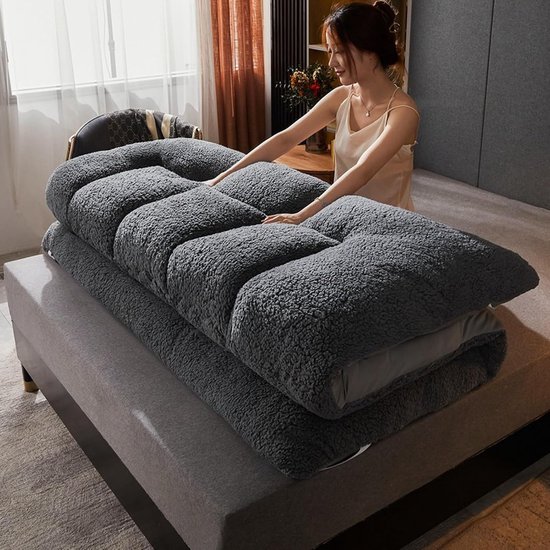 Japanse Futon Matras - Vloermatras Tatami - Comfortabel Slapen - Opvouwbaar Draagbaar - 90x200cm - Bruin — afbeelding 5